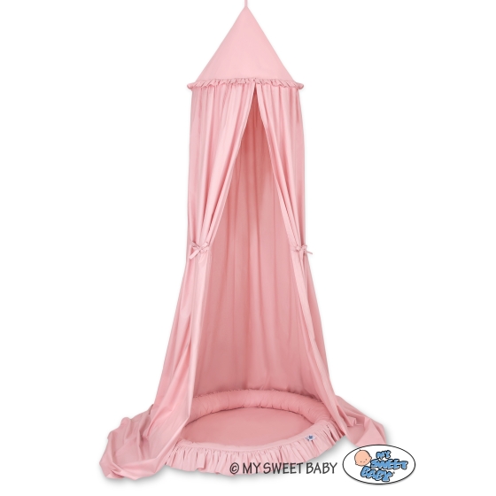 Set: Hanging canopy + Nest with flounce- pastel pink