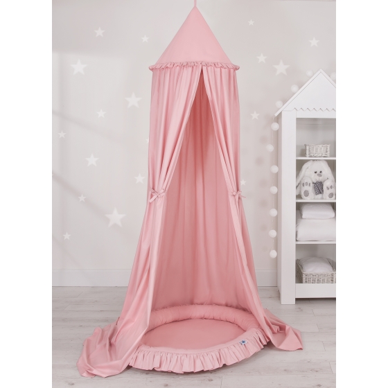 Set: Hanging canopy + Nest with flounce- pastel pink