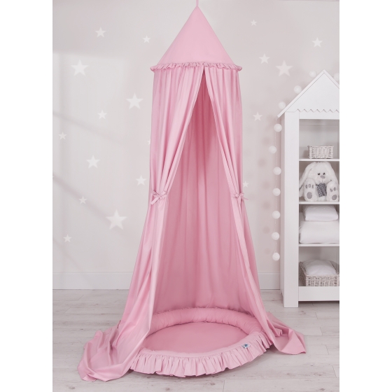 Set: Hanging canopy + Nest with flounce- pink