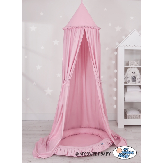 Set: Hanging canopy + Nest with flounce- pink