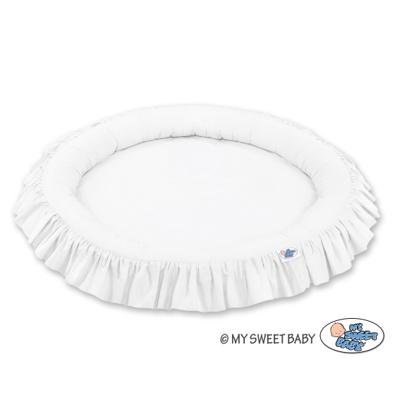 Set: Hanging canopy + Nest with flounce- white