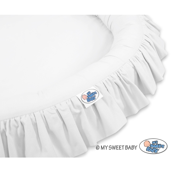Set: Hanging canopy + Nest with flounce- white