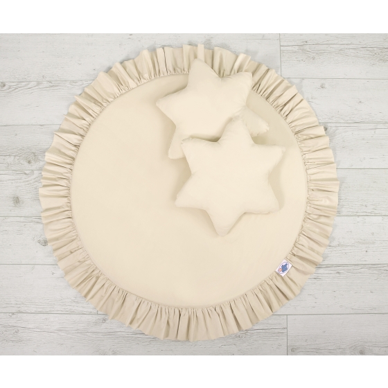 Set: Hanging canopy Dome + Floor play mat + pillows - beige
