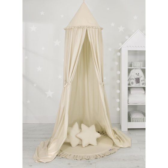 Set: Hanging canopy Dome + Floor play mat + pillows - beige