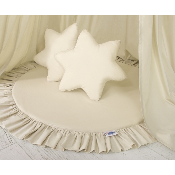 Set: Hanging canopy Dome + Floor play mat + pillows - beige