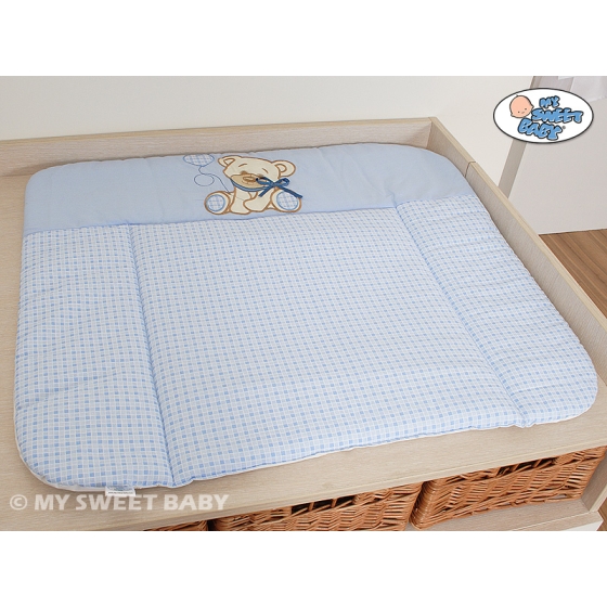 Soft Baby Changing Mat- Bear with bow blue