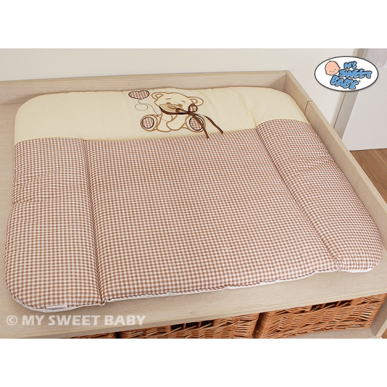 Soft Baby Changing Mat- Bear with bow brown