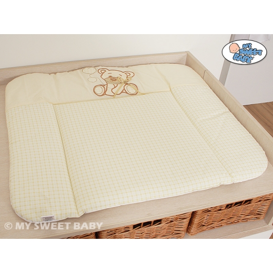 Soft Baby Changing Mat- Bear with bow cream