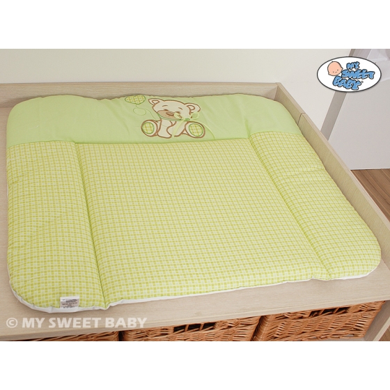 Soft Baby Changing Mat- Bear with bow green
