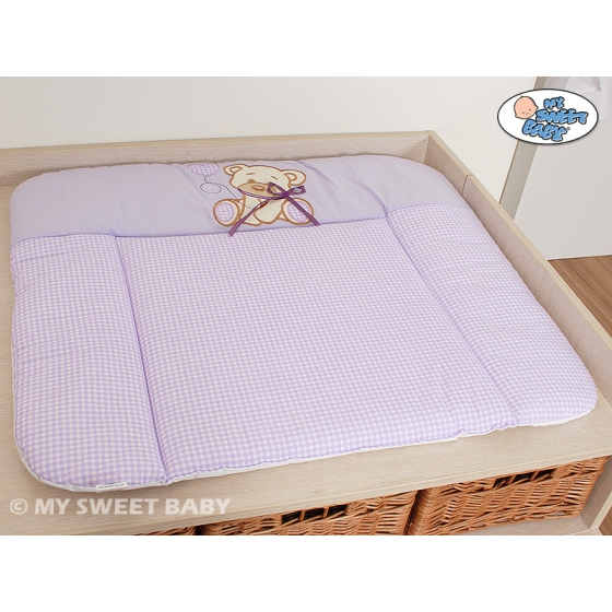 Soft Baby Changing Mat- Bear with bow lilac