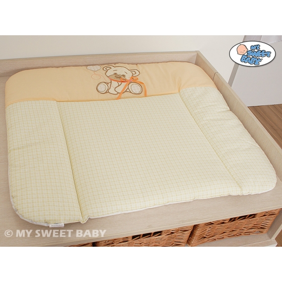 Soft Baby Changing Mat- Bear with bow peach