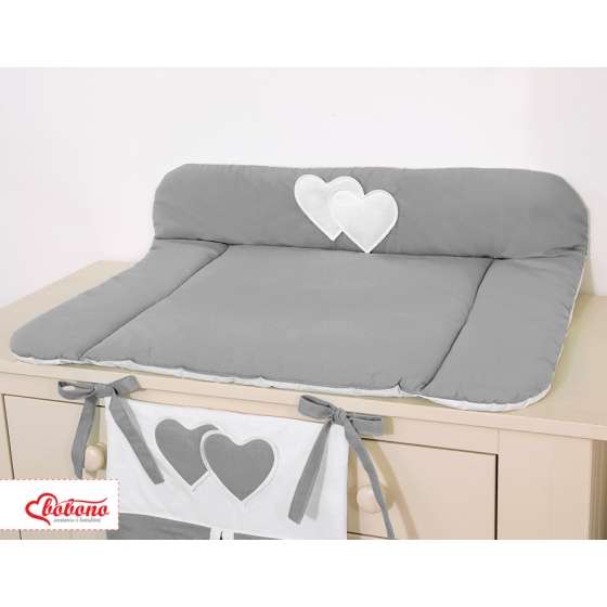 Soft Baby Changing Mat- Hanging Hearts anthracite