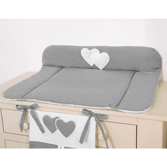 Soft Baby Changing Mat- Hanging Hearts anthracite