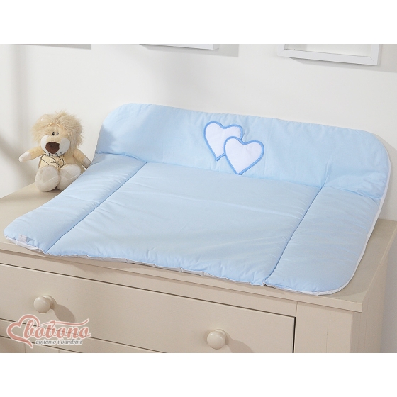 Soft Baby Changing Mat- Hanging Hearts blue