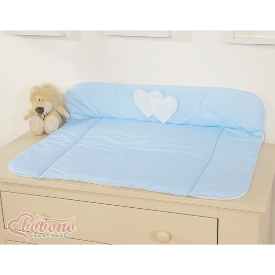 Soft Baby Changing Mat- Hanging Hearts blue stripes