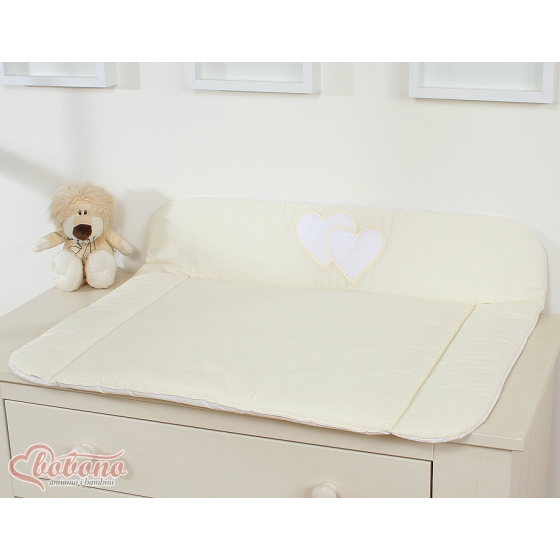 Soft Baby Changing Mat- Hanging Hearts cream