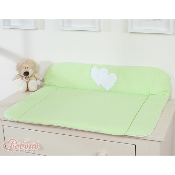 Soft Baby Changing Mat- Hanging Hearts green