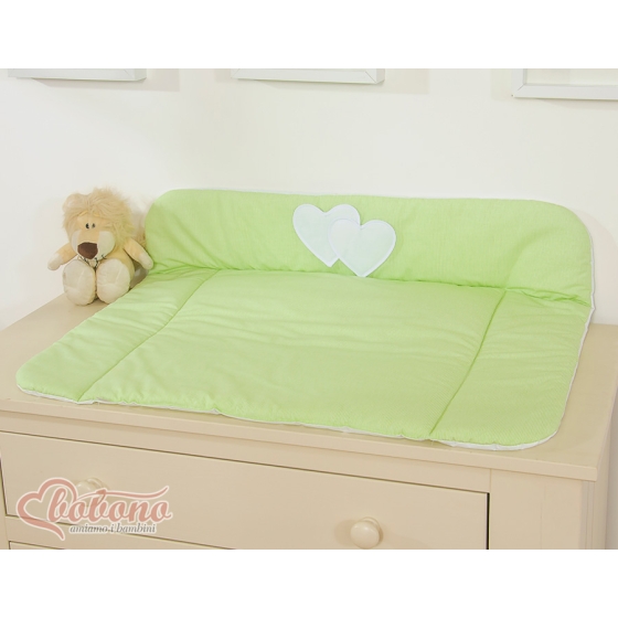 Soft Baby Changing Mat- Hanging Hearts green stripes