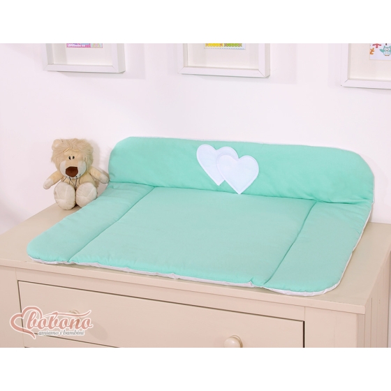 Soft Baby Changing Mat- Hanging Hearts mint