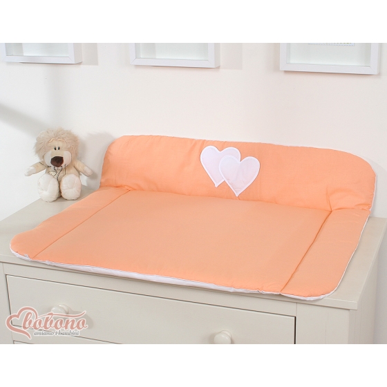 Soft Baby Changing Mat- Hanging Hearts orange