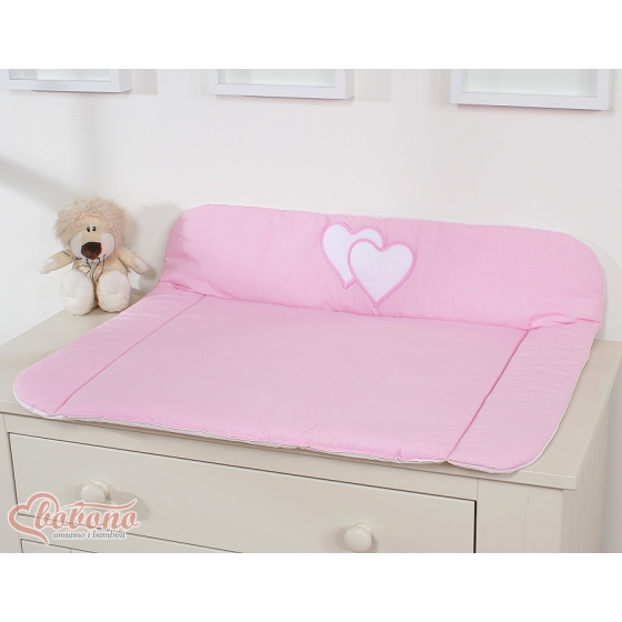 Soft Baby Changing Mat- Hanging Hearts pink