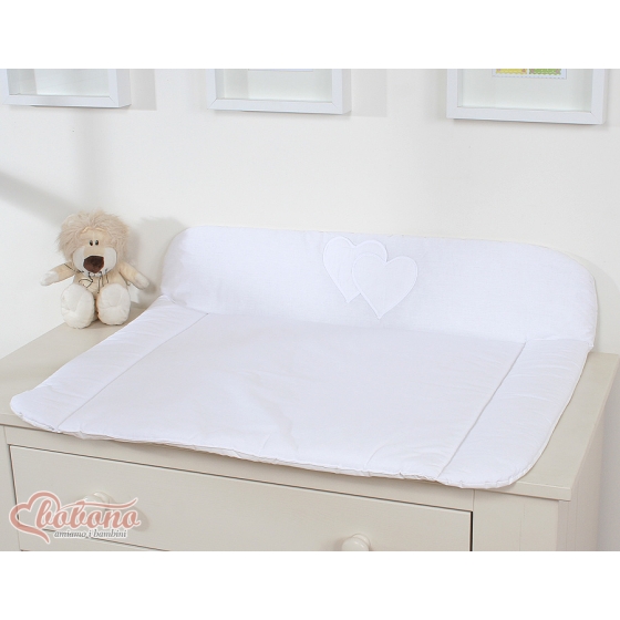 Soft Baby Changing Mat- Hanging Hearts white