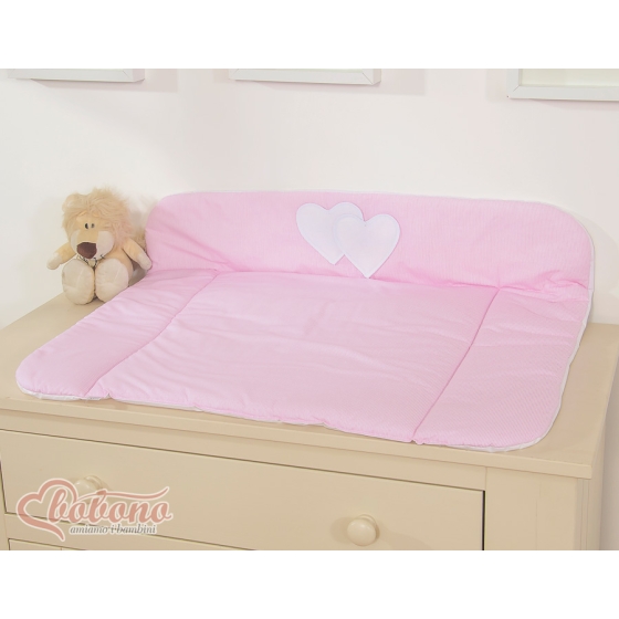 Soft Baby Changing Mat- Hanging Heartspink stripes