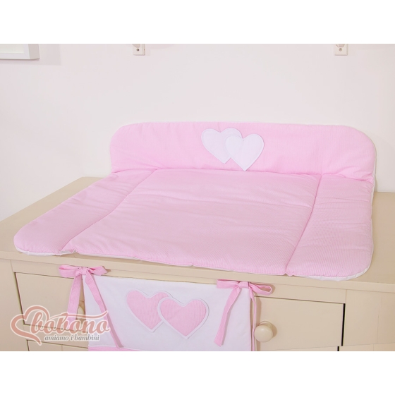 Soft Baby Changing Mat- Hanging Heartspink stripes
