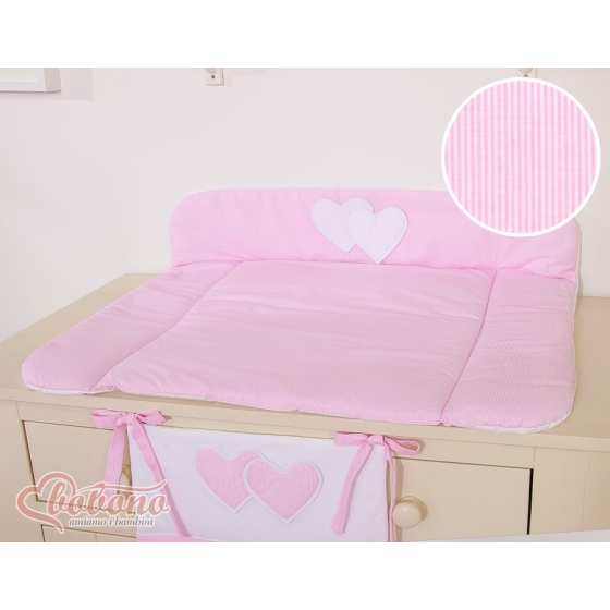 Soft Baby Changing Mat- Hanging Heartspink stripes