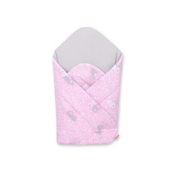 Swaddle Newborn Blanket with stiffening - pink rabbits