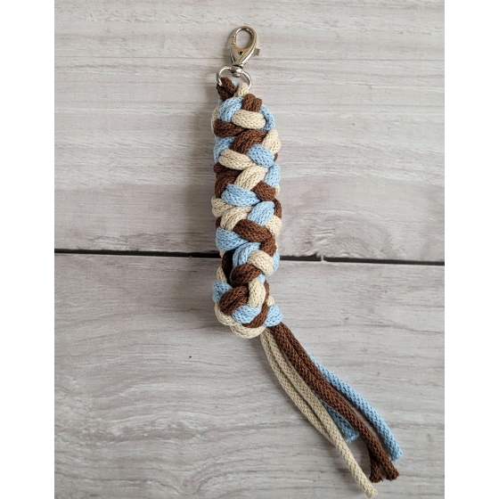 Tether for Hobby Horse made of double - blue/light beige/brown