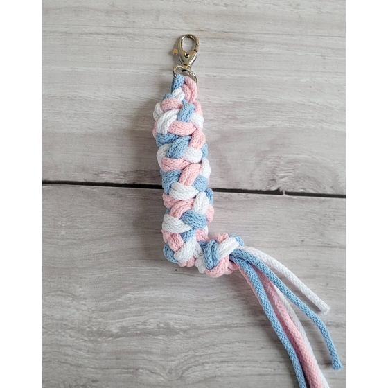 Tether for Hobby Horse made of double - blue/light pink/white