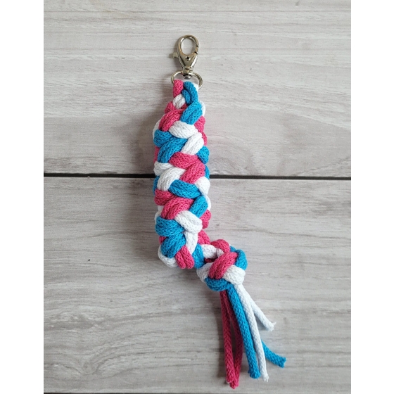 Tether for Hobby Horse made of double - dark pink/turquoise/white