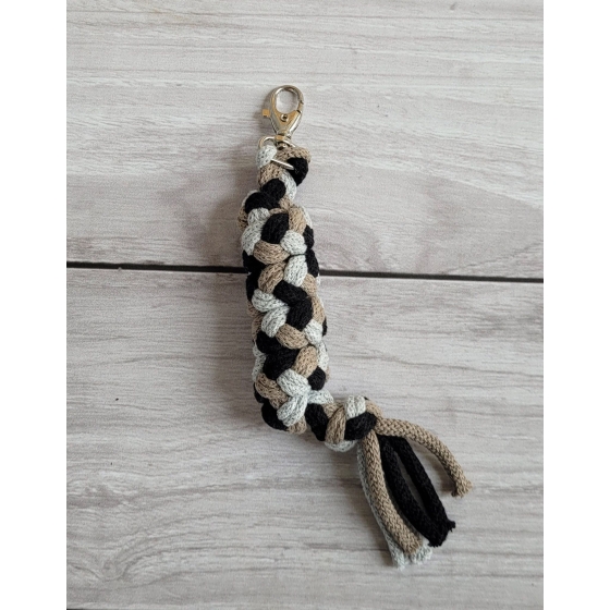 Tether for Hobby Horse made of double - grey/mocca/black