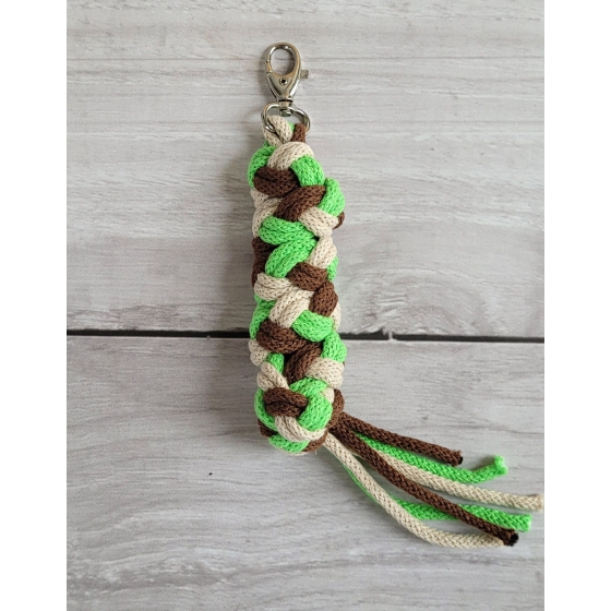 Tether for Hobby Horse made of double - hellgrün/braun/hellbeige