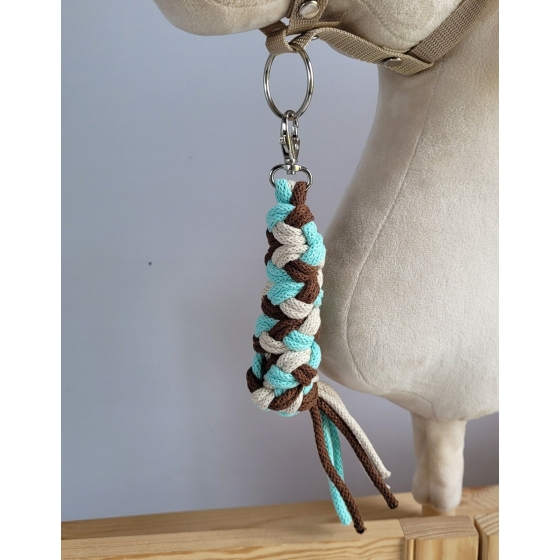 Tether for Hobby Horse made of double - light beige/brown/mint