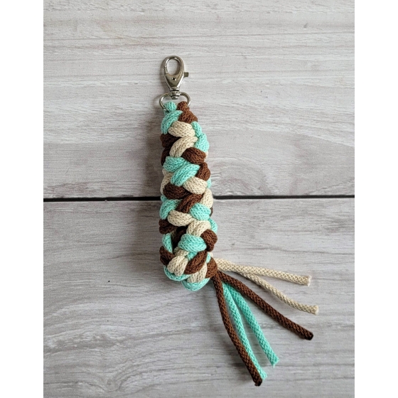 Tether for Hobby Horse made of double - light beige/brown/mint