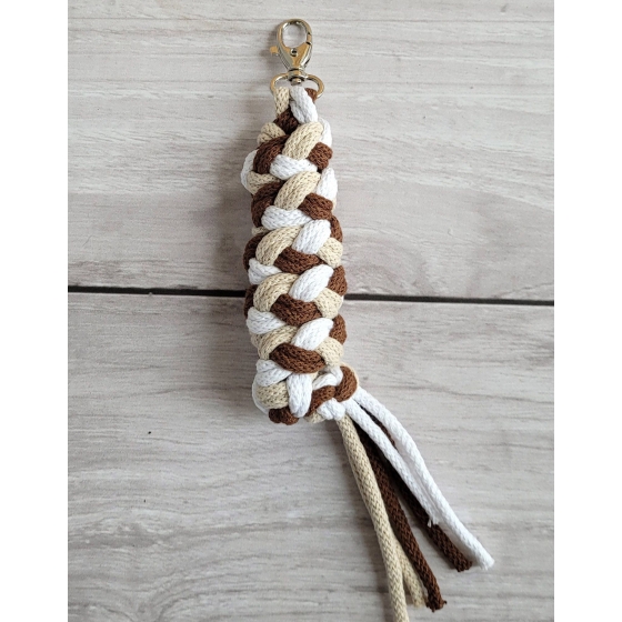 Tether for Hobby Horse made of double - light beige/brown/white
