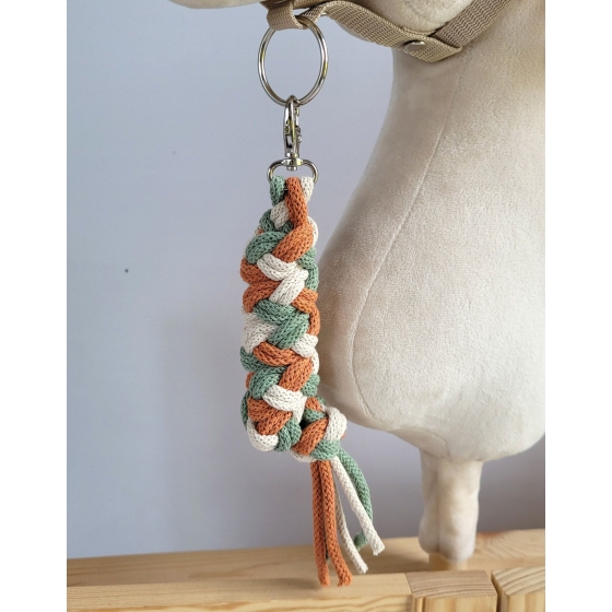 Tether for Hobby Horse made of double - light beige/pistachio/ terracotta