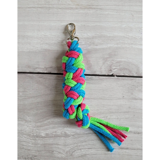 Tether for Hobby Horse made of double - light green/turquoise/dark pink