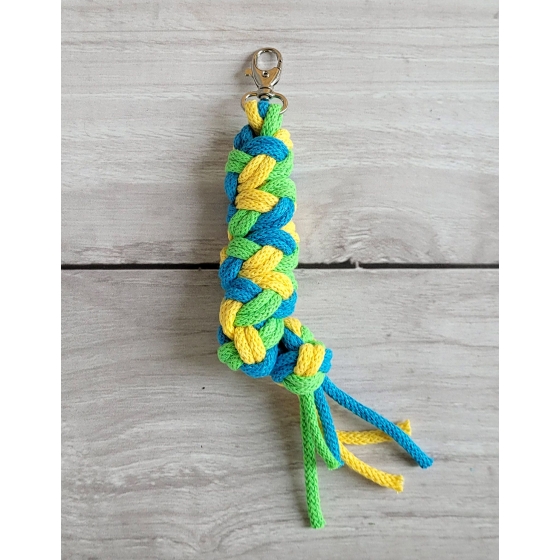 Tether for Hobby Horse made of double - light green/ turquoise/ yellow