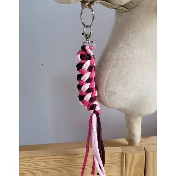 Tether for Hobby Horse made of double - light pink/dark pink/maroon