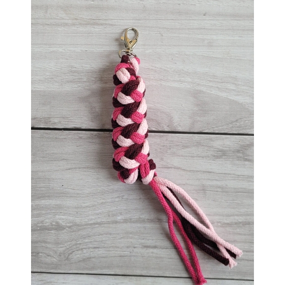 Tether for Hobby Horse made of double - light pink/dark pink/maroon