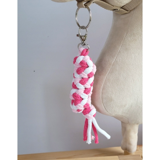 Tether for Hobby Horse made of double - light pink/dark pink/white