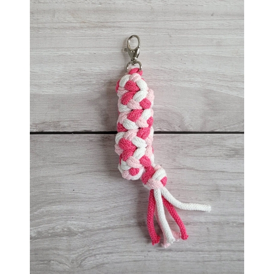 Tether for Hobby Horse made of double - light pink/dark pink/white
