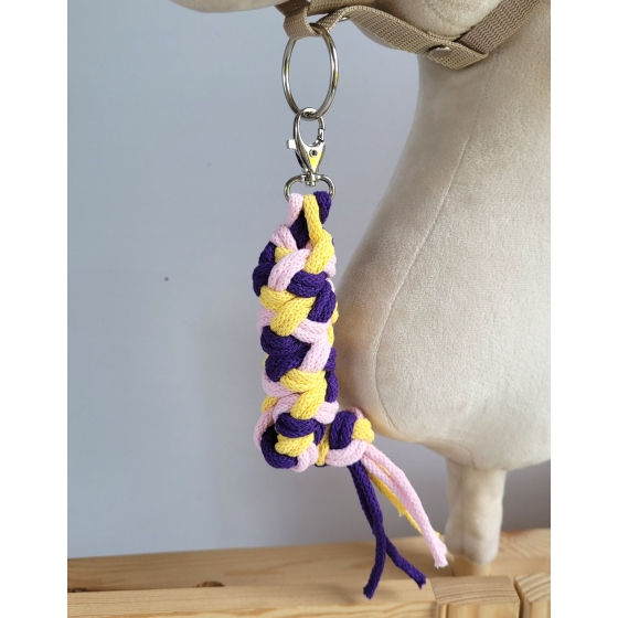 Tether for Hobby Horse made of double - light pink/dark purple/yellow