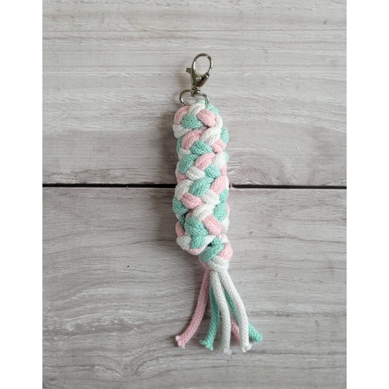 Tether for Hobby Horse made of double - light pink/mint/white