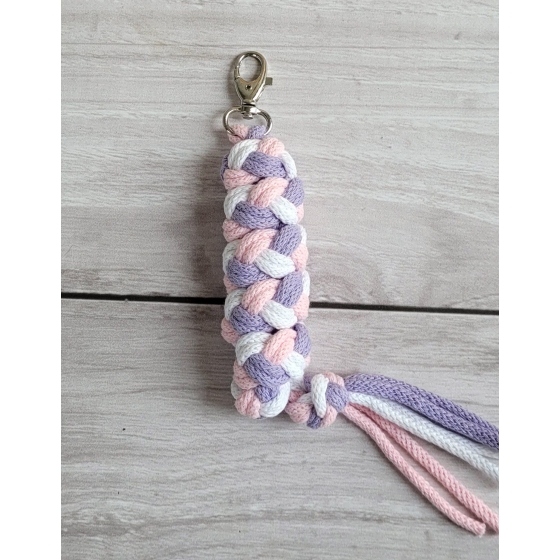 Tether for Hobby Horse made of double - light pink/purple/white