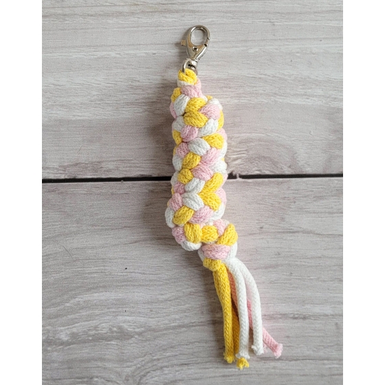 Tether for Hobby Horse made of double - light pink/yellow/white