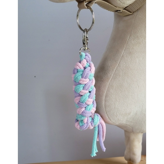 Tether for Hobby Horse made of double - mint/purple/light pink